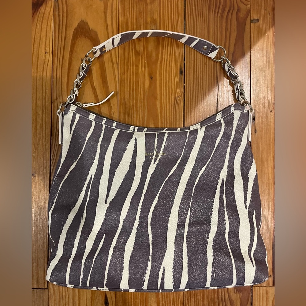 Kate Spade dark gray/lavender-ish zebra purse.